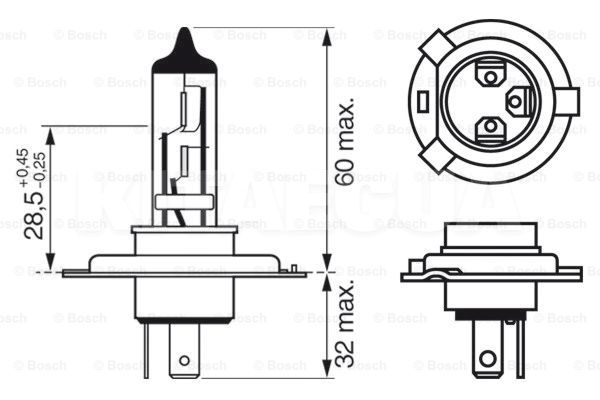 Галогенная лампа H4 75/70W 24V Trucklight Bosch (BO 1987302441) - 3