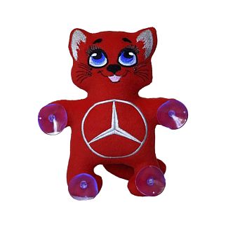 Игрушка для автомобиля красная на присосках Кот Саймон "Mercedes-Benz" 