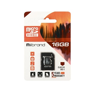 Карта пам'яті MicroSDHC UHS-1 16GB Class 10 Mibrand