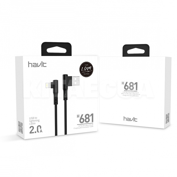Кабель USB - Lightning 2А HV-H681 1м черный HAVIT (HV-H681) - 2