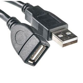 Кабель USB AF - AM One ferrite 3м черный PowerPlant