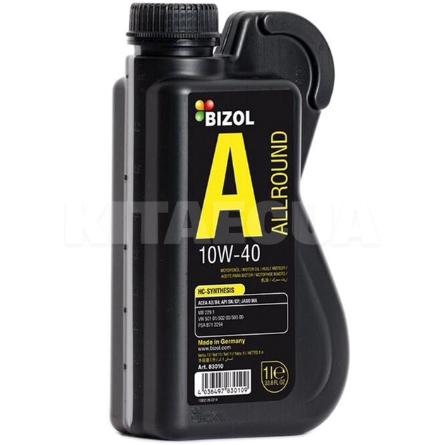 Моторное масло полусинтетическое 1л 10W-40 Allround BIZOL (B83010)