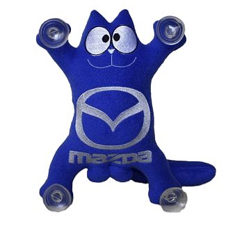 Игрушка для автомобиля синяя на присосках Кот Саймон "Mazda" 