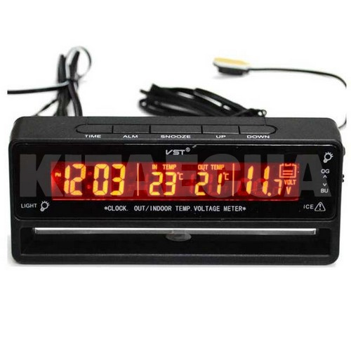 Автомобильные часы с внутренним и наружным термометром 7010V VST (24000110) - 2