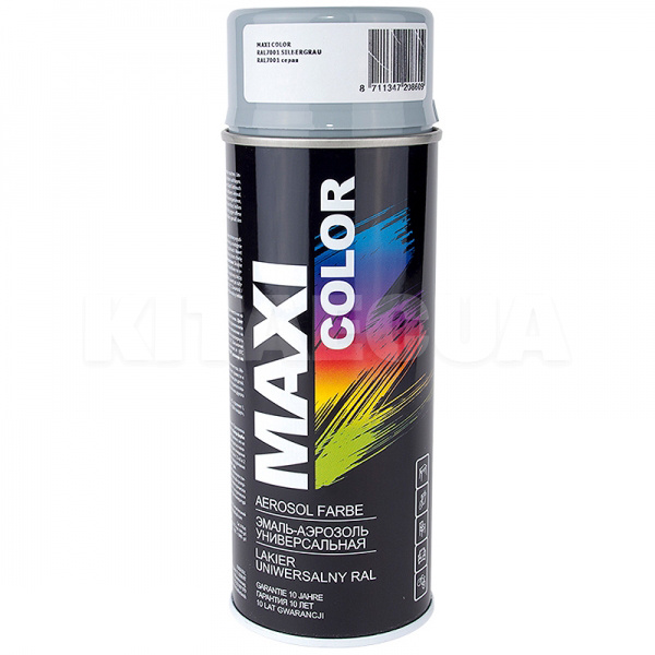 Краска-эмаль серая 400мл универсальная декоративная MAXI COLOR (MX7001)