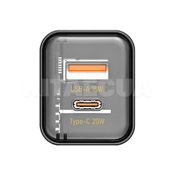 Зарядное устройство Fast Charge 20W + Quick Charge 3.0 USB. Type-C PD черный прозрачный Xinrui A49 Proda (PD-A49-BK) - 2
