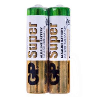 Батарейка цилиндрическая щелочная AAA 1,5 В 2 шт. в пленке SUPER ALKALINE GP