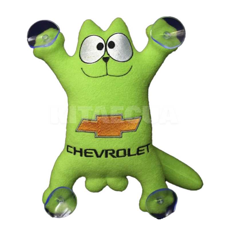 Игрушка для автомобиля салатовая на присосках Кот Саймон "Chevrolet" (14)