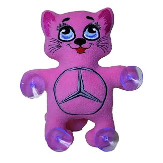 Игрушка для автомобиля розовая на присосках Кот Саймон "Mercedes-Benz" 