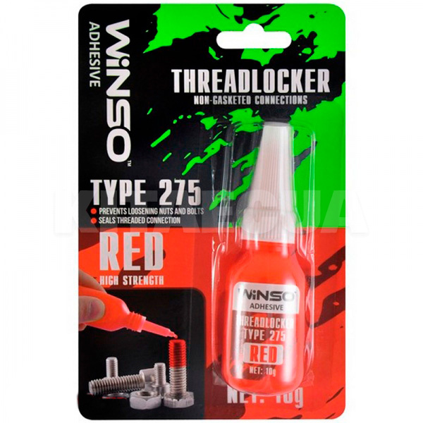 Фіксатор різьблення червоний 10г Threadlocker Type 275 Winso (300900)
