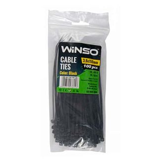 Стяжки чорні пластикові 150 х 3.6 мм 100 шт. Winso