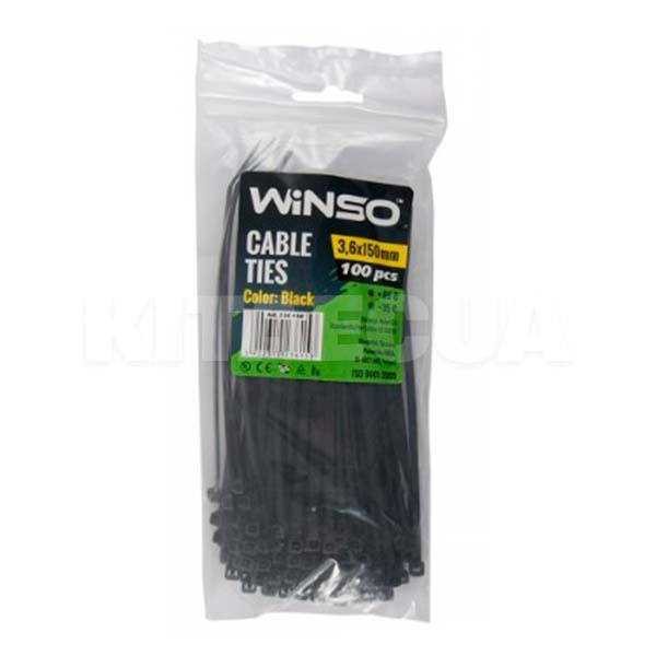 Стяжки черные пластиковые 150 х 3.6 мм 100 шт. Winso (236150)