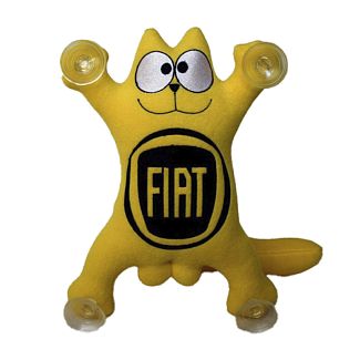 Игрушка для автомобиля желтая на присосках Кот Саймон "Fiat" 
