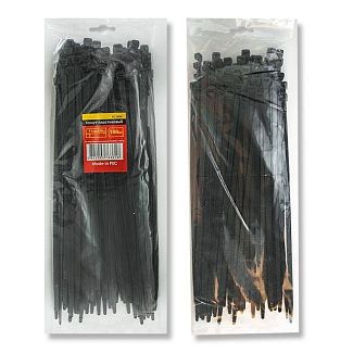 Стяжки черные пластиковые 7.6 х 350 мм 100 шт. Intertool