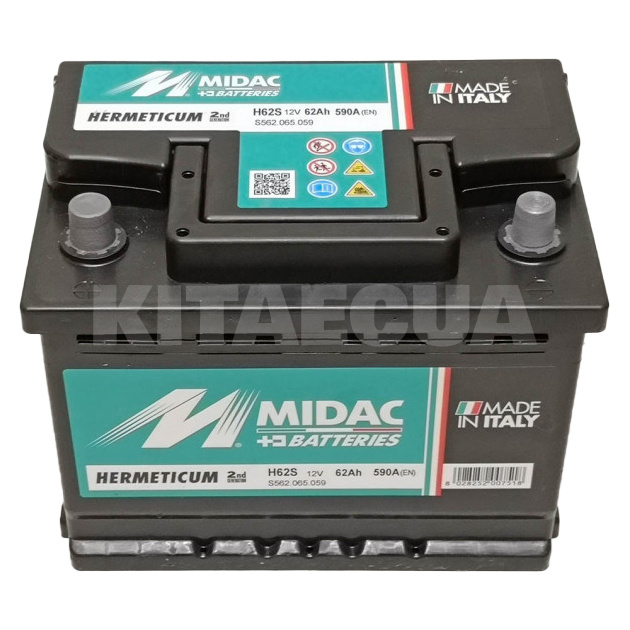 Аккумулятор автомобильный 62Ач 570А "+" справа MIDAC (S562.077.057) - 3